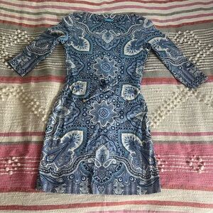 J. McLaughlin Marianne Blue Paisley Dress
